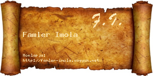 Famler Imola névjegykártya
